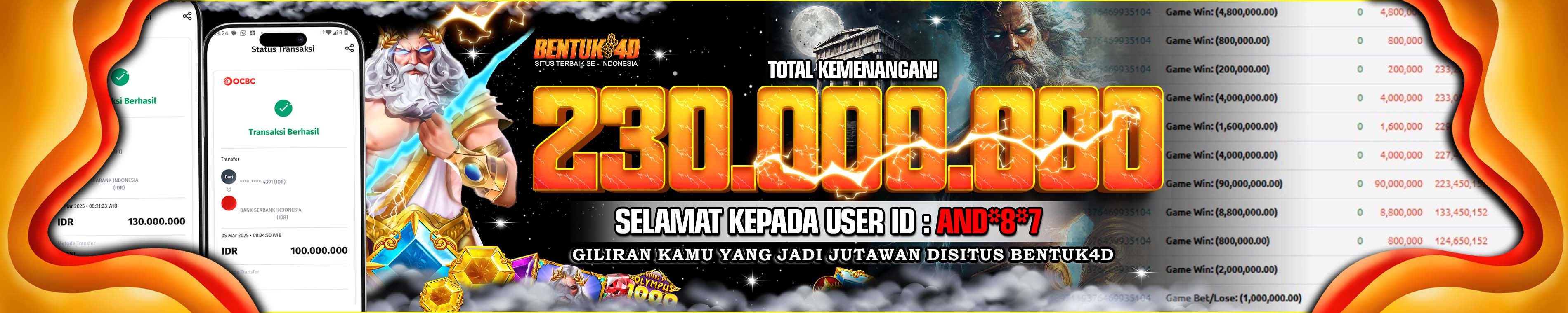 BUKTI KEMENANGAN JACKPOT 230JT
